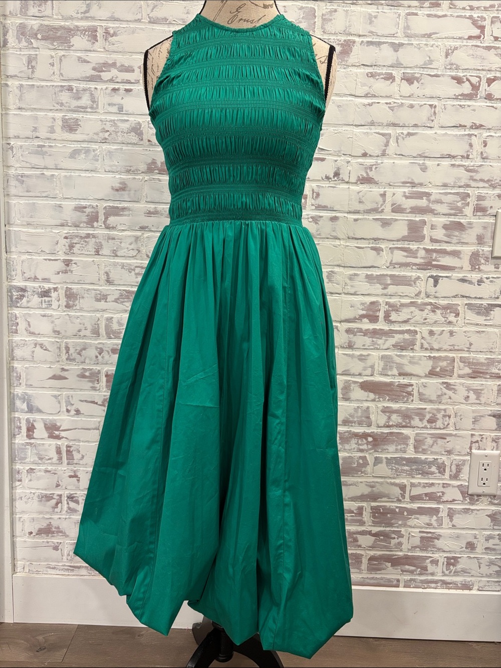 NWT Madewell The Melody Bubble Hem Smocked Midi Dress